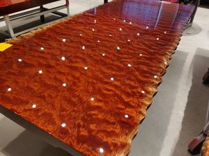 Dessus de table <span class=keywords><strong>en</strong></span> dalle de bois Bubinga Premium Live Edge Burl Dessus de table figuré exotique Dessus de table basse <span class=keywords><strong>en</strong></span> bois massif - Product Image 3