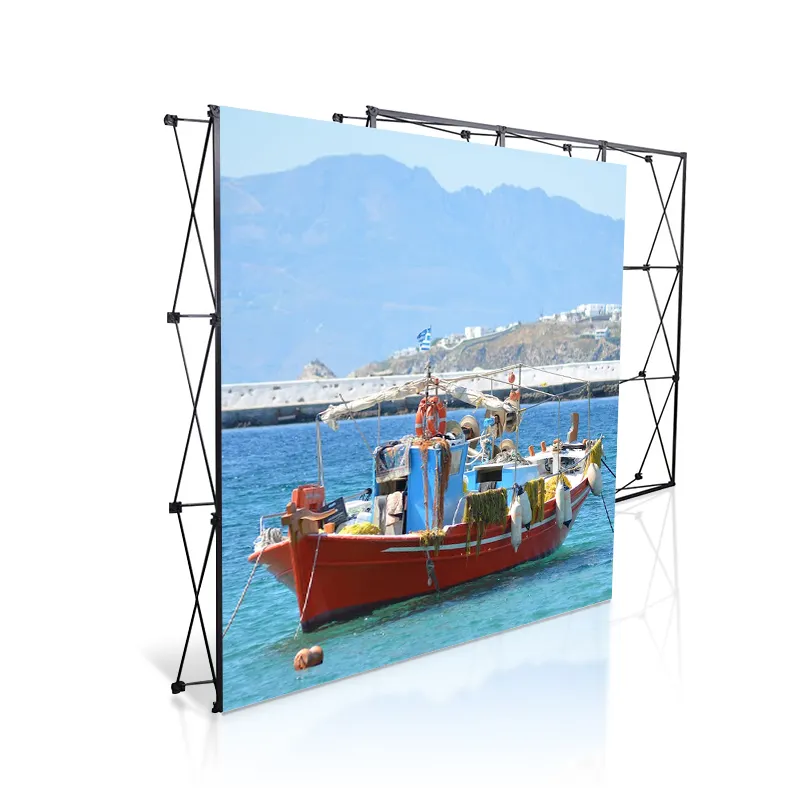 Hot Sale Custom Fabric Display Stand With Carrying Bag For Trade Show Backdrop Booth Display Stand Banner Pop Up Stand