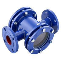 Vanne à visière à quatre voies en acier inoxydable 304 avec double fenêtre et indicateur de débit pour pipeline industriel