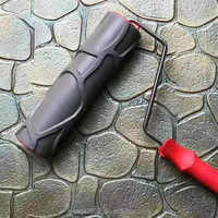 Rouleau à peinture à motifs, outil de construction en caoutchouc, cylindre de gaufrage portable, tampon décoratif, brosse imitant une brosse, 10 pouces