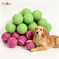 Petora – Balle de tennis de luxe pour chien, personnalisable avec logo, en caoutchouc de silicone durable, jouet interactif à mâcher, pour l'entraînement et les jeux en extérieur