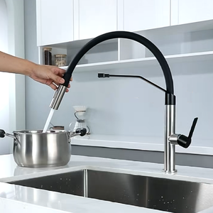 Grifo de Cocina Flexible de Lujo <span class=keywords><strong>HUICI</strong></span> de Acero Inoxidable 304 con Boquilla Extraíble y Diseño de Cable de Una Sola Mano - Product Image 4