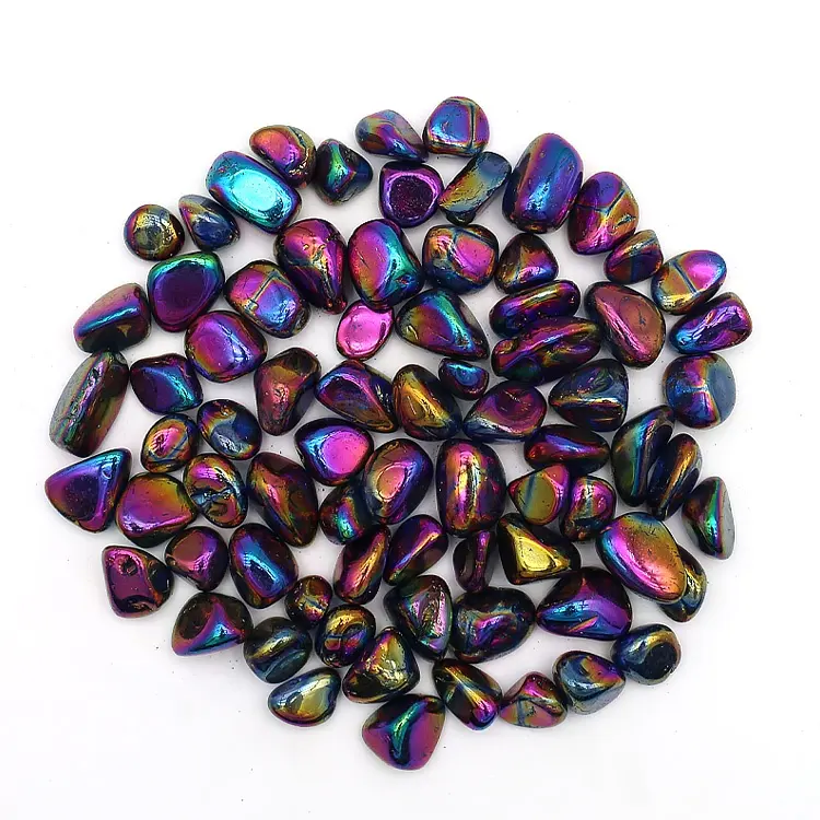 Natural polished crystals healing stones angel aura titanium quartz crystal tumbled stones