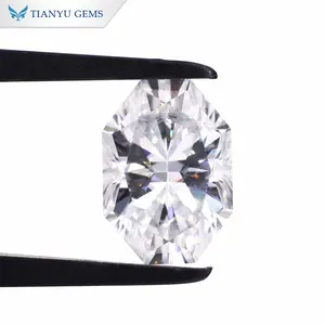 Tianyu gems New Octagon hearts and arrows cut DEF VVS1 moissanite diamonds accept private custom