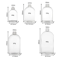 Botol Minuman Kaca Transparan Pipih Grosir 100ml 200ml 250ml 350ml 500ml dengan Tutup untuk Kopi, Anggur, Jus, Tequila, Logo Custom