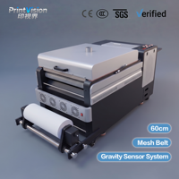 Machine à secouer la poudre avec bande en maille de 60 cm pour imprimante DTF à 2 têtes avec système de chauffage par aspiration sous vide