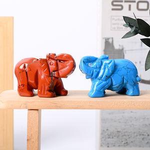 Atacado <span class=keywords><strong>Natural</strong></span> Cristal Animal Esculturas Esculpidas Quartzo Pedras Pedras Preciosas Esculturas De Cristal De Elefante Para Decoração Desktop - Product Image 6