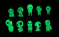 Elfes de l'arbre phosphorescent en résine créative Ornements de voiture micro-paysagers Fish Tank Anime Poupées extraterrestres lumineuses