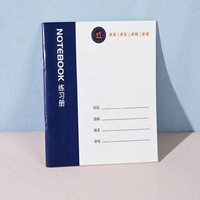 Cahier d'exercices scolaire pliable à couverture souple personnalisée en carton, ligné à la française, avec reliure agrafée