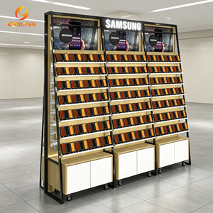 Exhibidor <span class=keywords><strong>de</strong></span> Accesorios <span class=keywords><strong>para</strong></span> Teléfonos Móviles <span class=keywords><strong>de</strong></span> MDF con Luz LED, Exhibidor <span class=keywords><strong>de</strong></span> Pared <span class=keywords><strong>para</strong></span> Tienda <span class=keywords><strong>de</strong></span> Celulares - Product Image 1