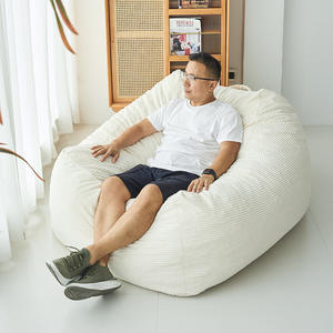 Han Doubao Compressible Bean <b>Bag</b> Sofa <b>Ivory</b> White Soft Sponge Fill For Children And Adults - Product Image 4