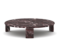 Table basse ronde en marbre noir de luxe moderne en pierre naturelle Centurystone pour le salon