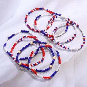 Decoración de fiesta, 12 piezas, 4 de julio, pulsera Patriótica con cuentas, <span class=keywords><strong>Independencia</strong></span> de EE. UU., pulseras del 4 de julio para mujer - Product Image 3