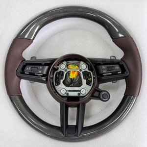 Volante Deportivo de Cuero y Carbono para <span class=keywords><strong>Porsche</strong></span> Macan 911 Cayenne Panamera 991 997 996 718 - Product Image 3