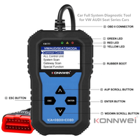 Escáner OBD2 V/A OBDII EOBD ABS Airbag KONNWEI KW350 con Logotipo Personalizado Disponible para Volkswagen, para VW Audi