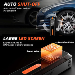 Compresseur d'air portable 12V DC 6000mAh pour gonflage rapide, avec écran LCD et contrôle intelligent, pour voiture, vélo et ballons - Product Image 2