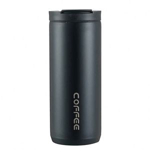 COFFEE Stainless Steel Vacuum Tumbler Double Wall <b>Insulated</b> Travel <b>Mug</b> Black Minimalist Design - Product Image 1