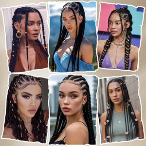 Extensiones de Cabello Sintético Jumbo African Box Braids Yaki, 5 Piezas, 24 Pulgadas, Doble Trama a Máquina, Crochet Moderno - Product Image 5