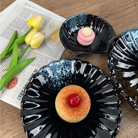Bestwares Passe au lave-vaisselle Assiettes en mélamine en forme de coquille noire et bleue bols pour restaurant vente en gros