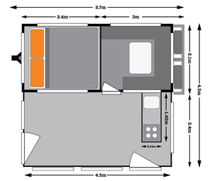 Ecocampor Xe Moóc Gấp Gọn Cứng Bật Lên Phía Trước Xe Kéo Du Lịch Có Lều Gấp Lại Và Nhà Bếp Để Bán - Product Image 6