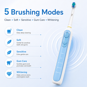<span class=keywords><strong>Cepillo</strong></span> de Dientes Eléctrico <span class=keywords><strong>Oral</strong></span> Care <span class=keywords><strong>B</strong></span> para Adultos con Cabezales Giratorios, Cerdas Suaves, Blanqueamiento Dental y Ajuste de Múltiples Velocidades, Resistente al Agua IPX7 - Product Image 5
