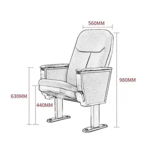 Venta al por mayor de sillas de auditorio de la iglesia de plástico de suministro de fábrica de China - Product Image 6