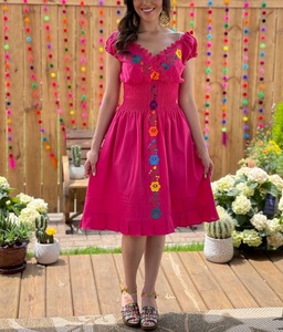 Cina produttore abito floreale ricamato a mano con scollo a barchetta <span class=keywords><strong>da</strong></span> <span class=keywords><strong>donna</strong></span> <span class=keywords><strong>su</strong></span> <span class=keywords><strong>misura</strong></span> abito Fiesta messicano taglie forti con collo in pizzo - Product Image 5