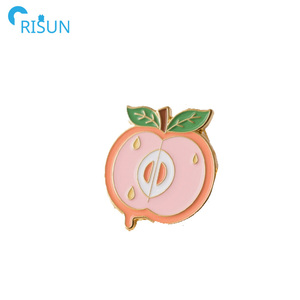 Pin de broche de esmalte de melocotón bonito de fruta personalizada gradiente personalizado Eat Me Pin de culo de melocotón jugosos melocotones suave esmalte duro Pin de solapa insignia - Product Image 2
