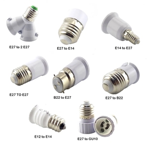 E27 à <span class=keywords><strong>E14</strong></span> à e12 GU10 <span class=keywords><strong>B22</strong></span>, prise d'alimentation, Conversion d'ampoules LED, convertisseur de douille de Base, support ignifuge, <span class=keywords><strong>adaptateur</strong></span> d'ampoule de qualité - Product Image 1