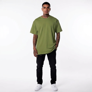 Camiseta Personalizada de Color Sólido para Hombre, de Alta Calidad, Secado Rápido, Transpirable, 100% Algodón, Diseño Casual sin Cuello - Product Image 1