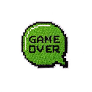 New Iron on Embroidery Green Color Game Series Game Machine Earphone Game Over Level up Patch for Decoration Gift - Product Image 1