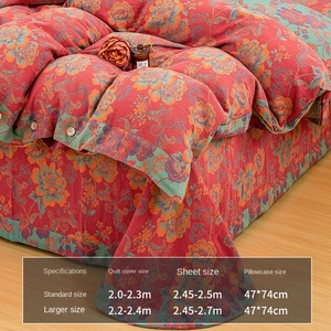Set di biancheria da letto Jacquard di lusso con lenzuolo piatto King <span class=keywords><strong>Size</strong></span> lenzuola di lusso <span class=keywords><strong>Queen</strong></span> Space Fashion quantità Cover matrimonio geometrico - Product Image 4