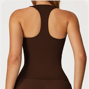 Top <span class=keywords><strong>Halter</strong></span> sin Mangas con Colores Nuevos de Invierno 2025, Etiqueta Privada Personalizada, Ropa de Yoga Directamente de Fábrica, Chaleco Deportivo con Sujetador Incorporado - Product Image 5