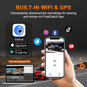 กล้องหน้ารถยนต์<span class=keywords><strong>4K</strong></span> + 2K Wi-Fi แบบ Dual Dash สำหรับรถยนต์หน้าจอขนาด3.39นิ้วฟังก์ชั่นบันทึกกลางคืนกล้องหน้าแผงหน้าปัดด้านหลัง - Product Image 2