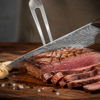 Couteau à steak en acier inoxydable de 5 pouces avec motif Damas au laser unique, logo personnalisé, poignée en bois de Wengé, ambidextre, fourni par l'usine OEM