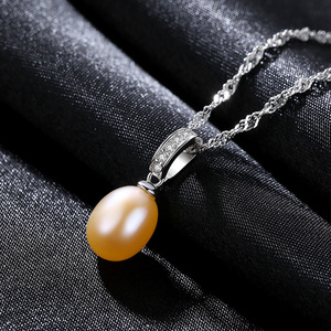 Collar de Plata de Ley S925 con Cadena de Ondas y Colgante de Perla de Agua Dulce, Joyería Minimalista para Mujer, Venta al por Mayor - Product Image 3