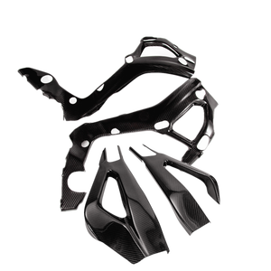 ฝาครอบเฟรมลายทแยงคาร์บอนไฟเบอร์100% รถจักรยานยนต์ + ฝาครอบสวิงสำหรับ <span class=keywords><strong>S1000RR</strong></span> <span class=keywords><strong>2020</strong></span> - Product Image 1