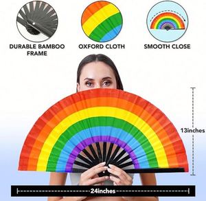 Grands éventails pliables portables personnalisables en bambou pour mariages, festivals, spectacles et plage – Article promotionnel - Product Image 6