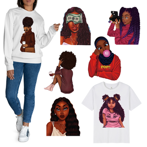 T-Shirt à <span class=keywords><strong>transfert</strong></span> thermique pour fille, Design personnalisé, noir, impression d'écran, Patch sur vêtements, Design, autocollants de nouvelles, Logo, <span class=keywords><strong>transfert</strong></span> de chaleur - Product Image 1