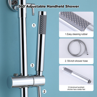 Ensemble de douche extérieur moderne à double poignée, robinetterie chromée polie, système de douche en laiton pour piscine, plage et jardin
