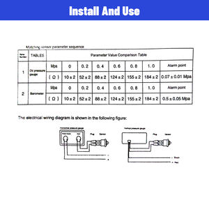 مقياس رقمي عالمي بشاشة LCD بجهد 9-36 فولت 3 في 1 لقياس ضغط زيت السيارة ودرجة حرارة الماء والجهد الكهربائي مع مستشعر ضغط الزيت ودرجة حرارة الماء 1/8 NPT - Product Image 6