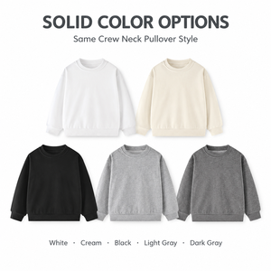 <span class=keywords><strong>Felpa</strong></span> girocollo in cotone tinta unita per bambini, autunno inverno, maglia basic a maniche lunghe per ragazzi e ragazze, uso quotidiano - Product Image 2