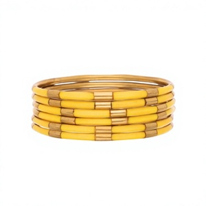 Collection de Bracelets de Mariage Tendance Faits Main pour Femmes, Plaqué Or, Base en Laiton Durable, Jonc de Mode Haut de Gamme, Créatif et de Boutique - Product Image 1