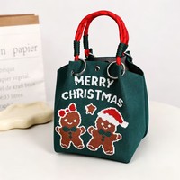 Sac à main de Noël tissé avec boucle annulaire, Sac tricoté, Sac à main à boucle magnétique tridimensionnelle, Sac à main à porter à la main, Tissé