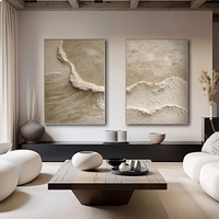 Diptyque abstrait texturé effet terreux, peinture acrylique, toile luxueuse, décoration moderne, art mural fait main