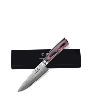 Ensemble de couteaux de cuisine classiques en acier Damas à motif naturel, manche en bois de rose VG10, 67 couches, avec boîte cadeau