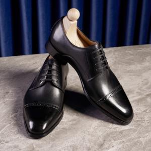 Zapatos Oxford Italianos Hechos a Mano para Hombre, con Punta Cuadrada, con Cordones, para Fiesta, Cómodos, Transpirables, Antideslizantes, de Tres Piezas - Product Image 1