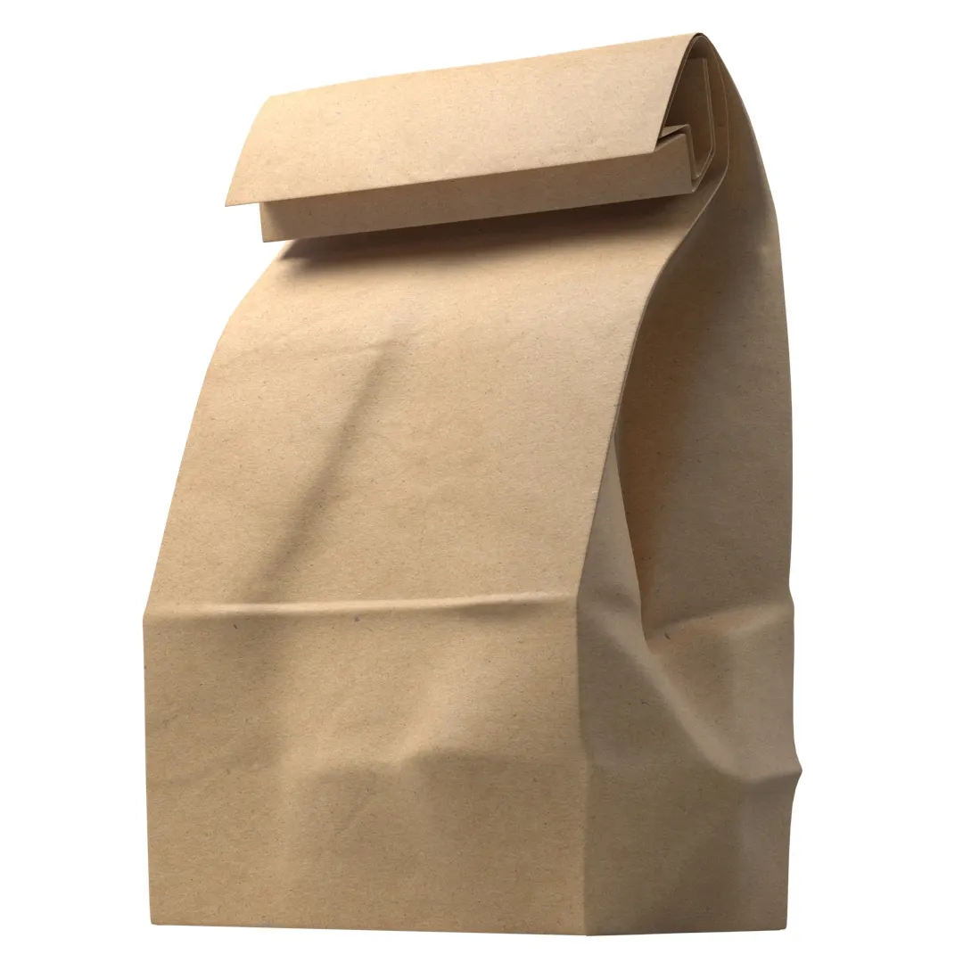 Wholesale Custom Size And Color Package Food Grade Take Away Resealable Sos Brown Kraft Handle Paper Packaging Bags