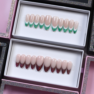 Unghie Finte di Lusso Personalizzate di Alta Qualità, Riutilizzabili, Francesi, Copertura Completa in Acrilico, Unghie Artificiali per Donne - Product Image 1