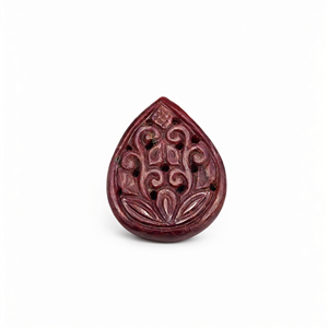 Piedra Tallada con Motivos Florales de Rubí para Colgante - Fortalece las Relaciones y Promueve la Estabilidad - Colgante de Piedra Preciosa - Regalo de Cumpleaños - Product Image 2